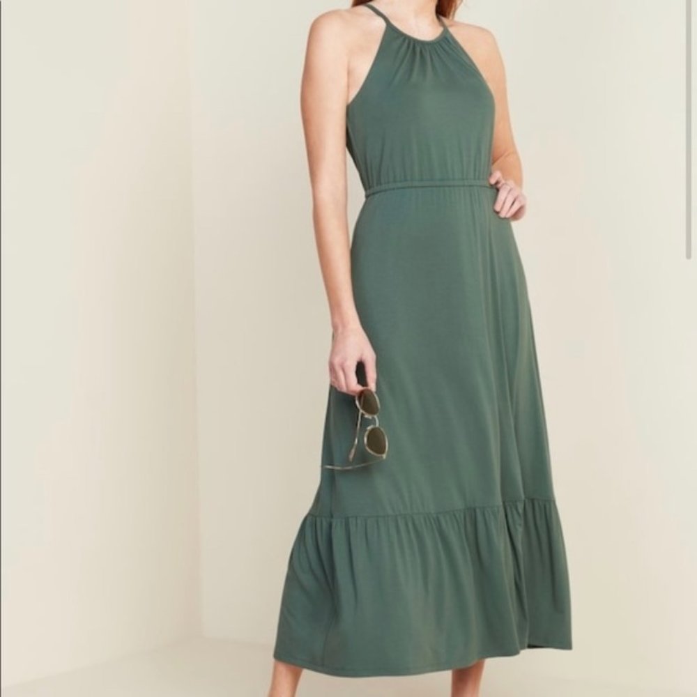 Fit & Flare Jersey-Knit Maxi Dress for Women